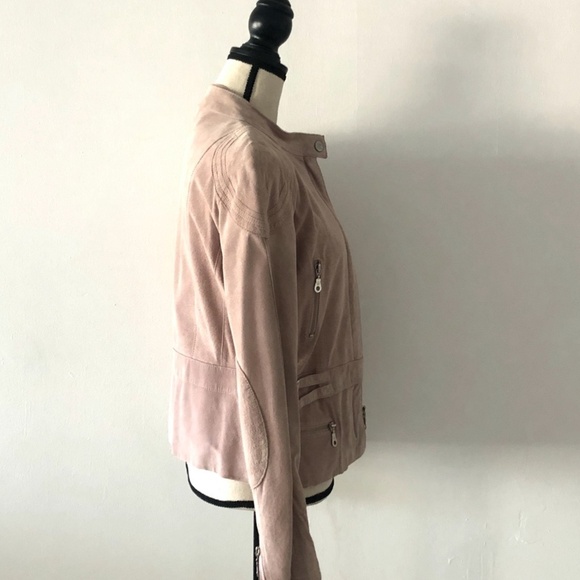 Balmain Light Pink Suede Leather Short Jacket 42 - Picture 7 of 8